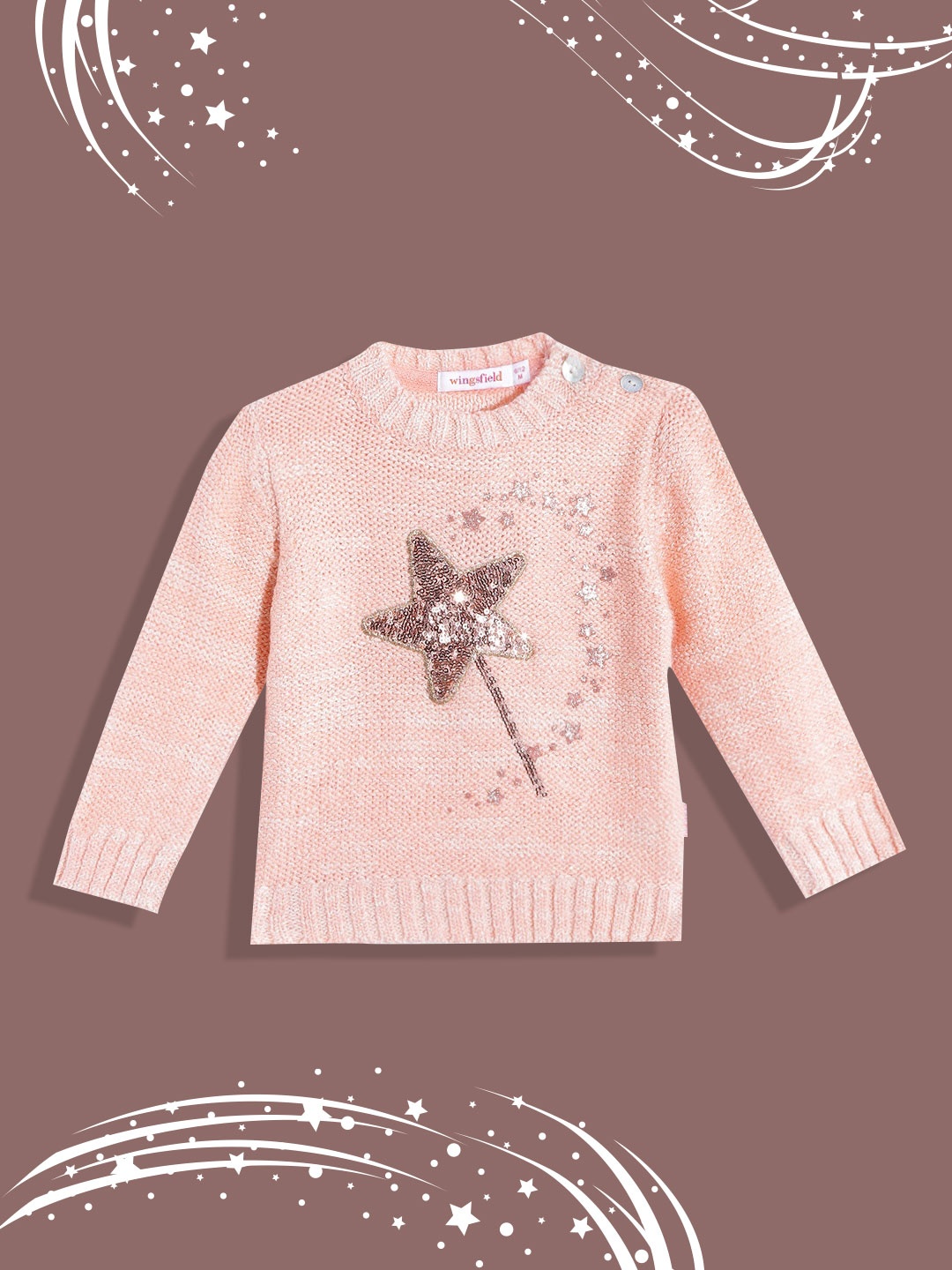 

Wingsfield Girls Pink Pullover with Embellished Detail