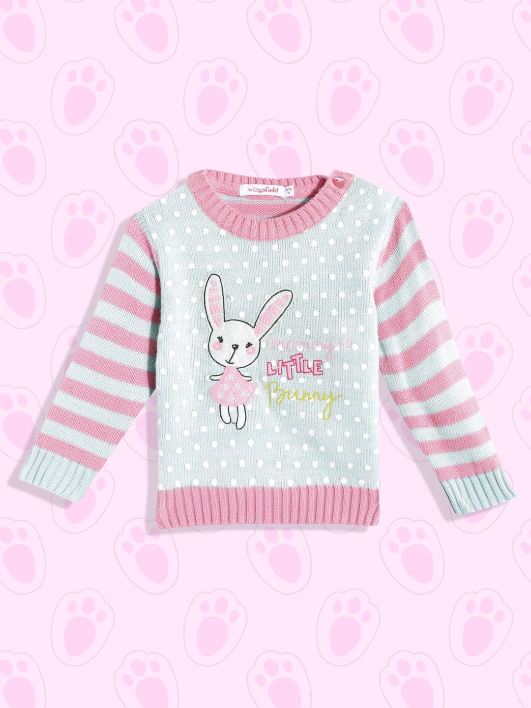 

Wingsfield Girls Sea Green & White Printed Pullover