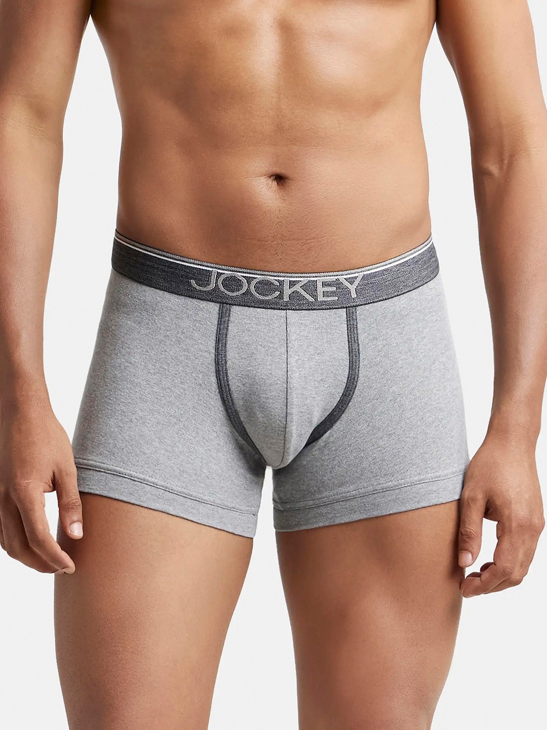

Jockey Combed Cotton Rib Trunk with Ultrasoft Waistband-8015, Grey