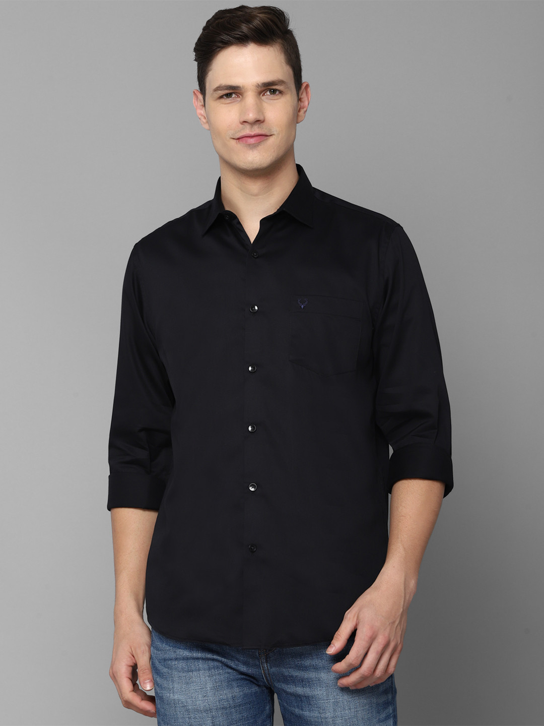 

Allen Solly Men Black Slim Fit Cotton Casual Shirt