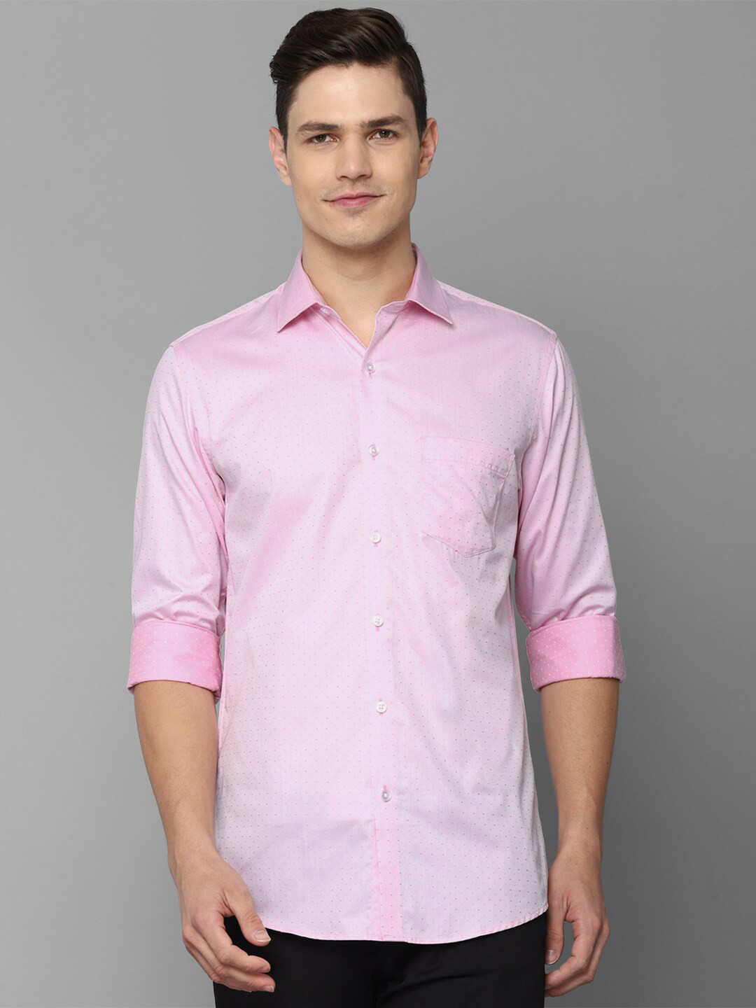 

Allen Solly Men Pink Slim Fit Pure Cotton Casual Shirt