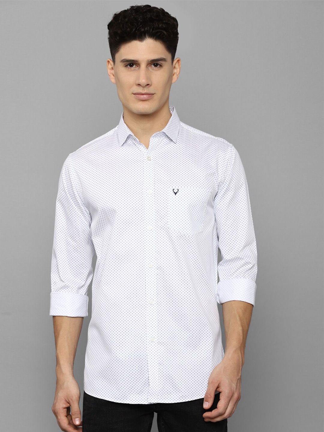 

Allen Solly Men White Printed Cotton Casual Shirt