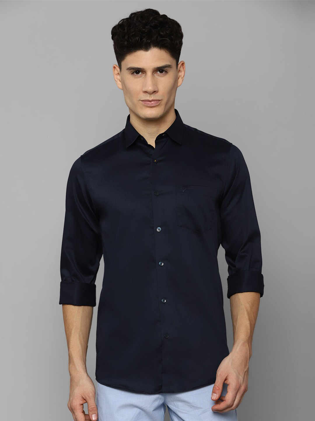 

Allen Solly Men Navy Blue Slim Fit Casual Shirt