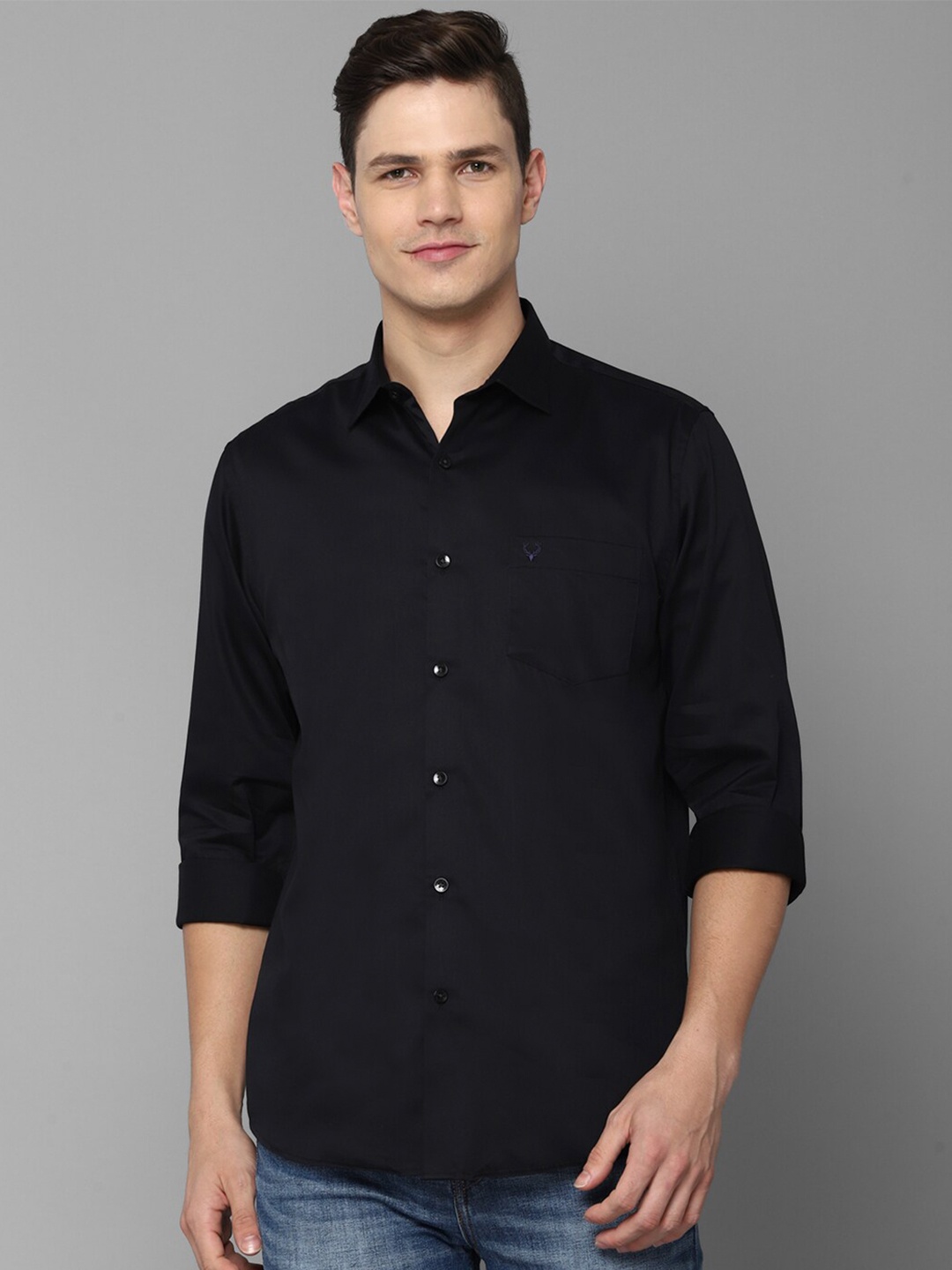 

Allen Solly Men Black Slim Fit Cotton Casual Shirt