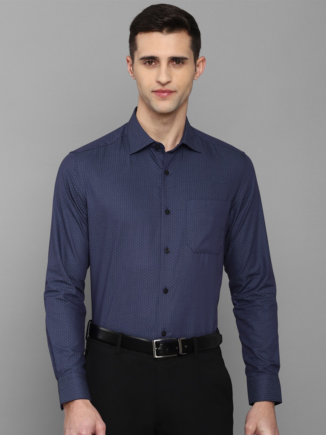 

Louis Philippe Men Navy Blue Formal Shirt