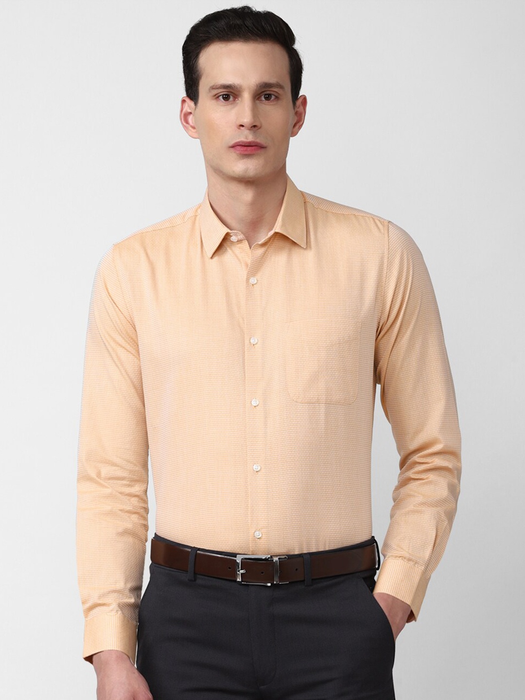 

Peter England Men Orange Regular Fit Formal Shirt
