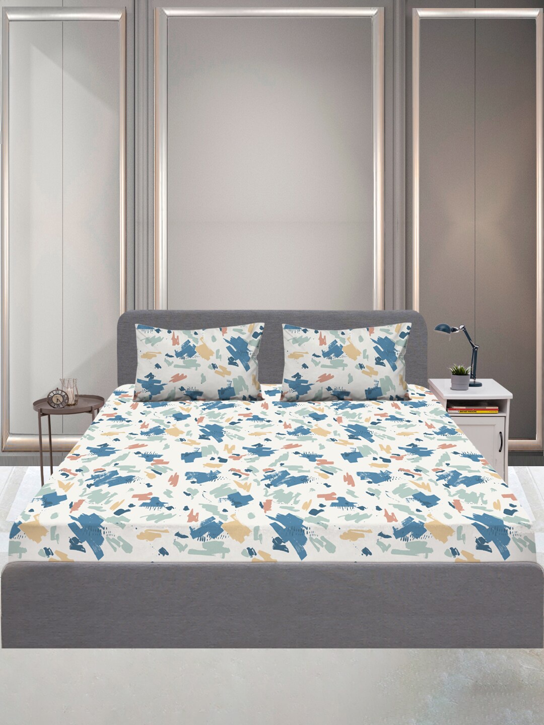 

SLEEPX 144 TC Queen Bedsheet Pure Cotton With 2 Pillow Covers, White