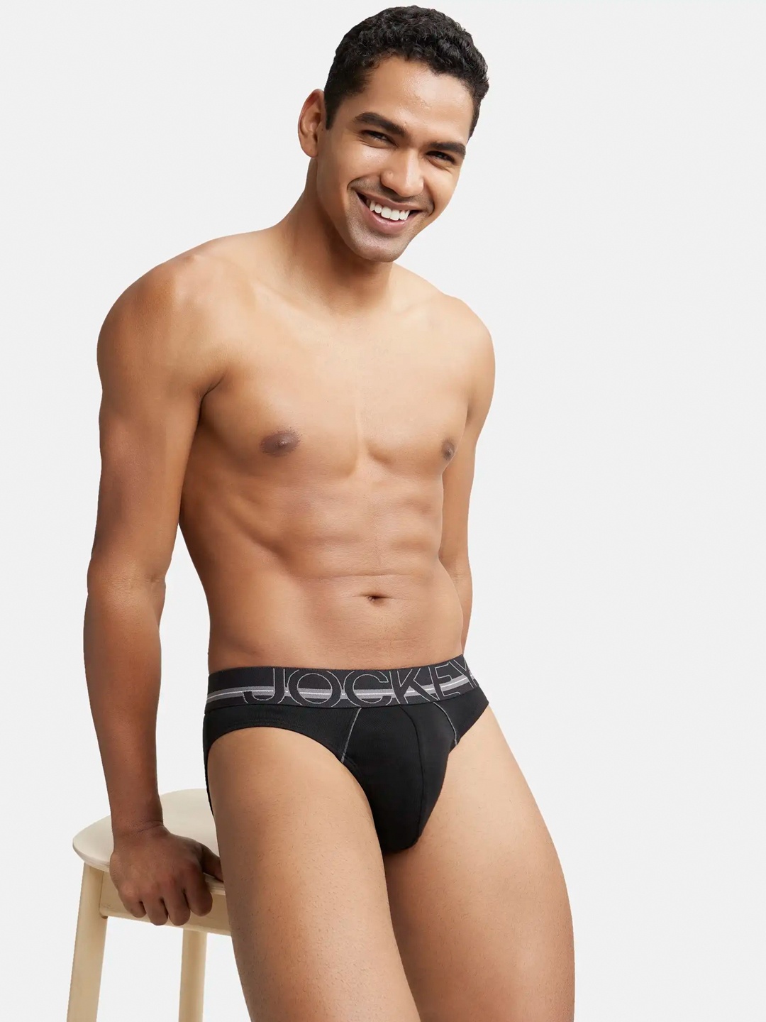 

Jockey Combed Cotton Rib Brief with Ultrasoft Waistband-US17, Black