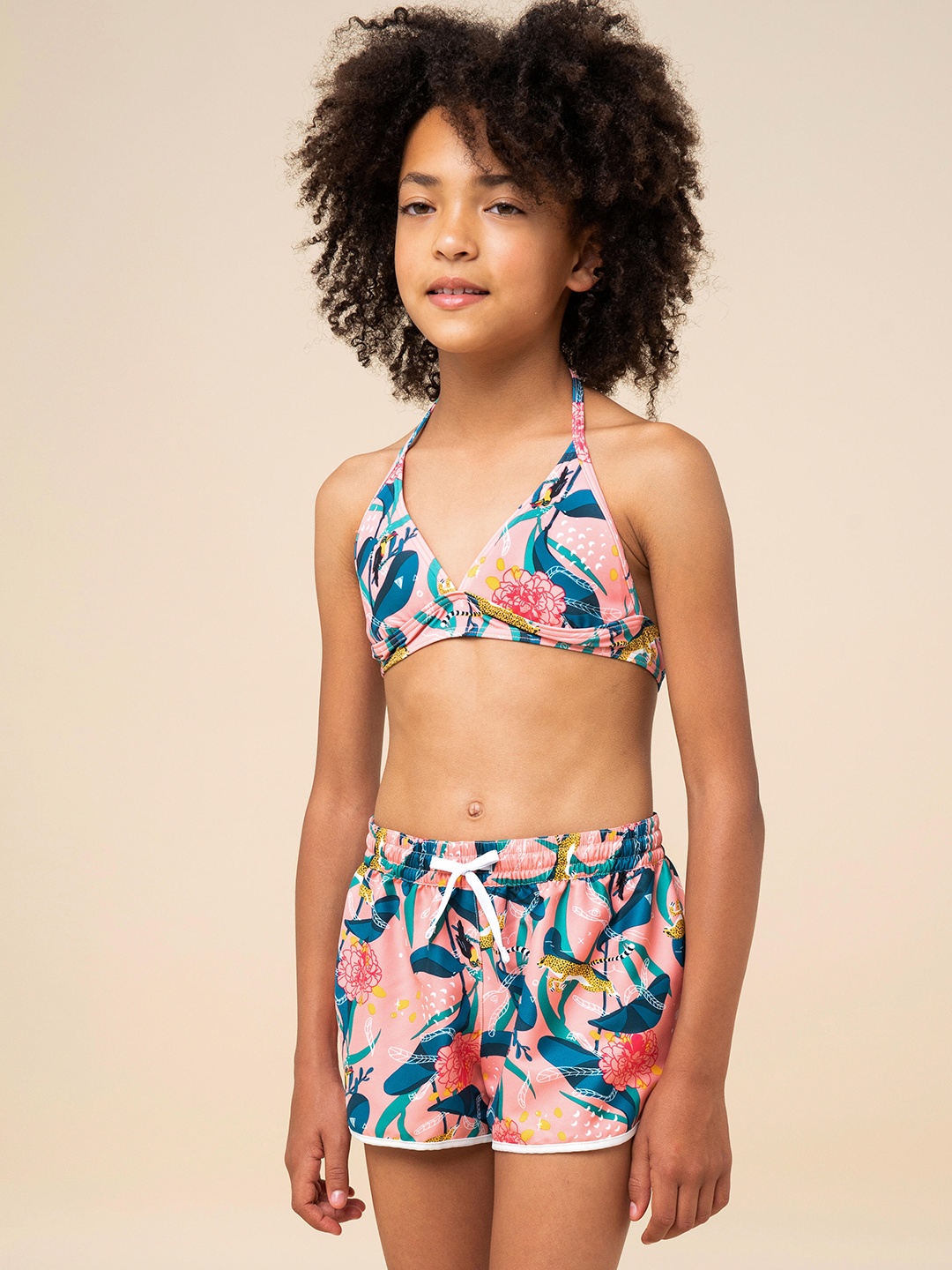 

OLAIAN By Decathlon Girls Pink Printed Shorts