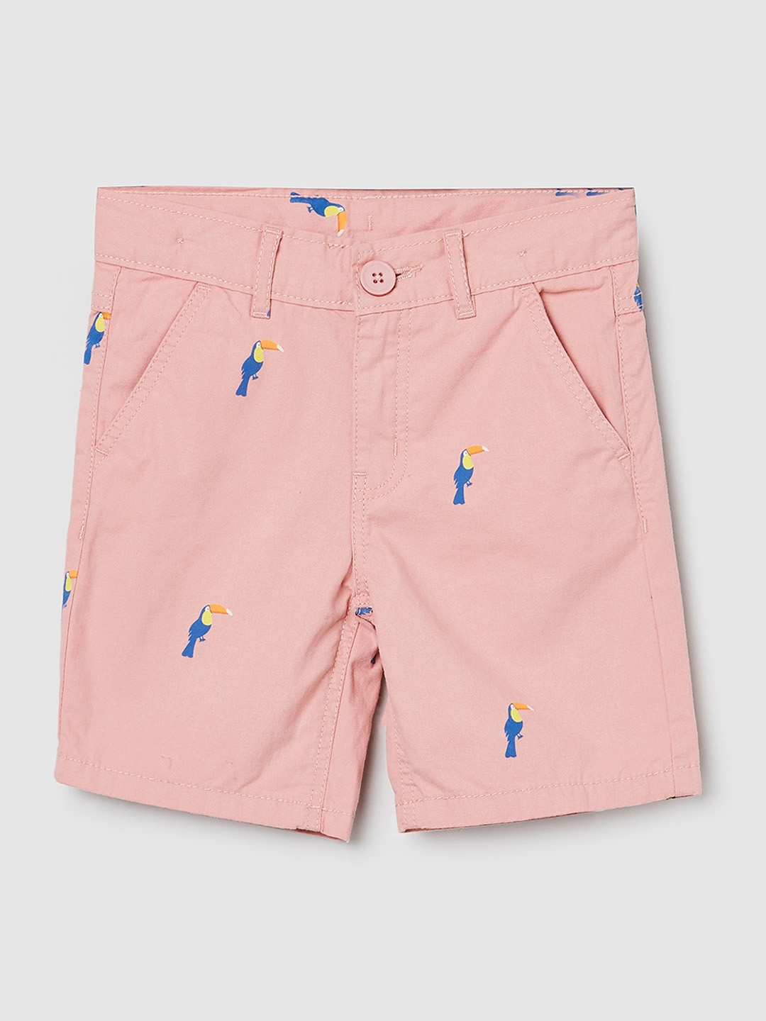 

max Boys Conversational Printed Pure Cotton Shorts, Coral