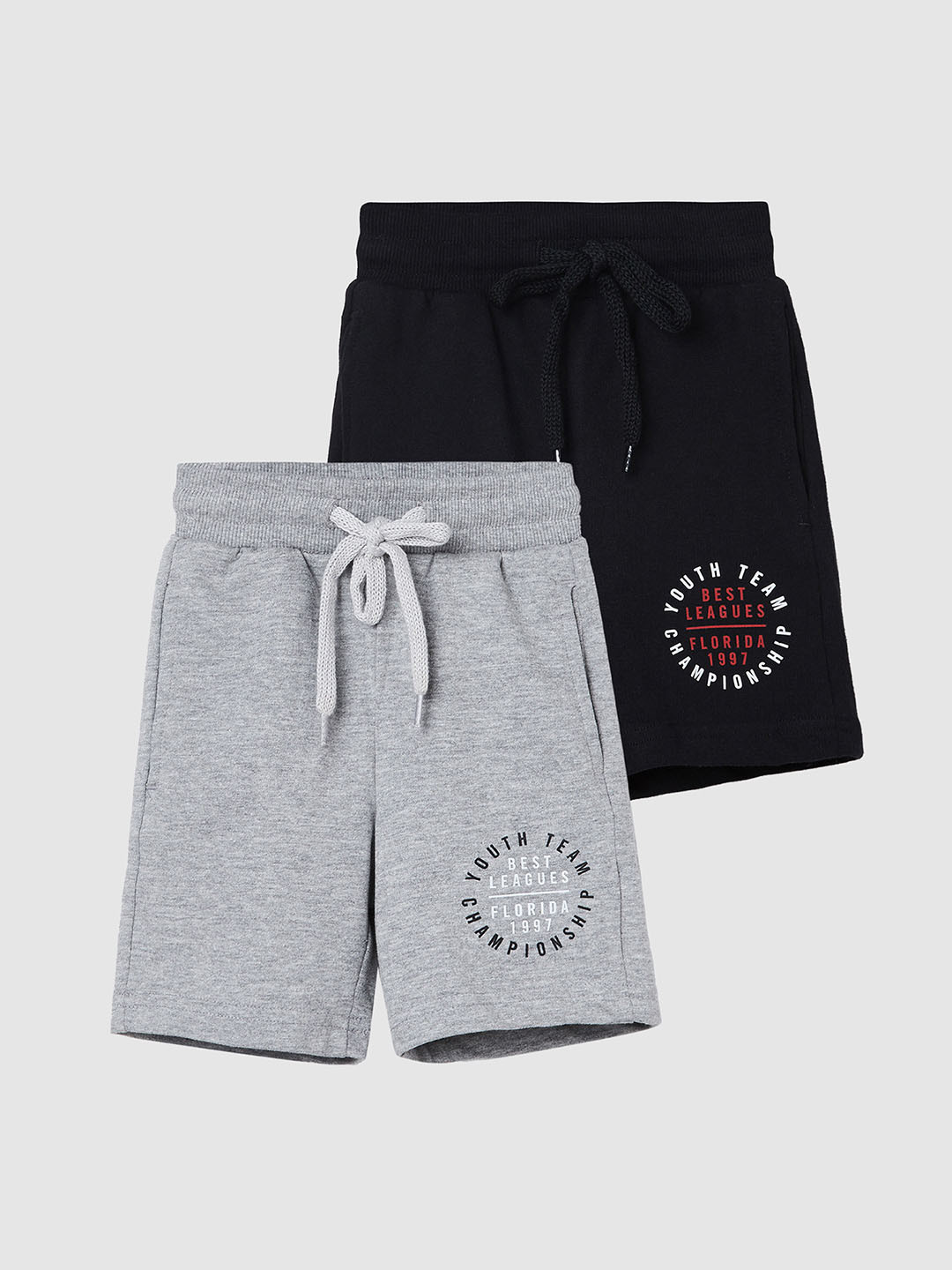 

max Boys Pack Of 2 Shorts, Grey