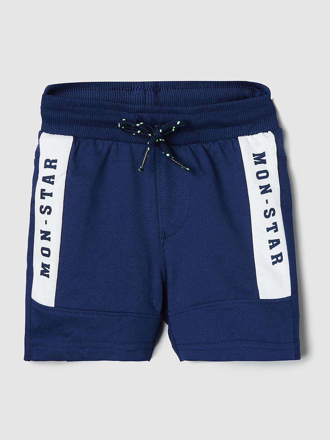 

max Boys Typography Printed Pure Cotton Shorts, Navy blue