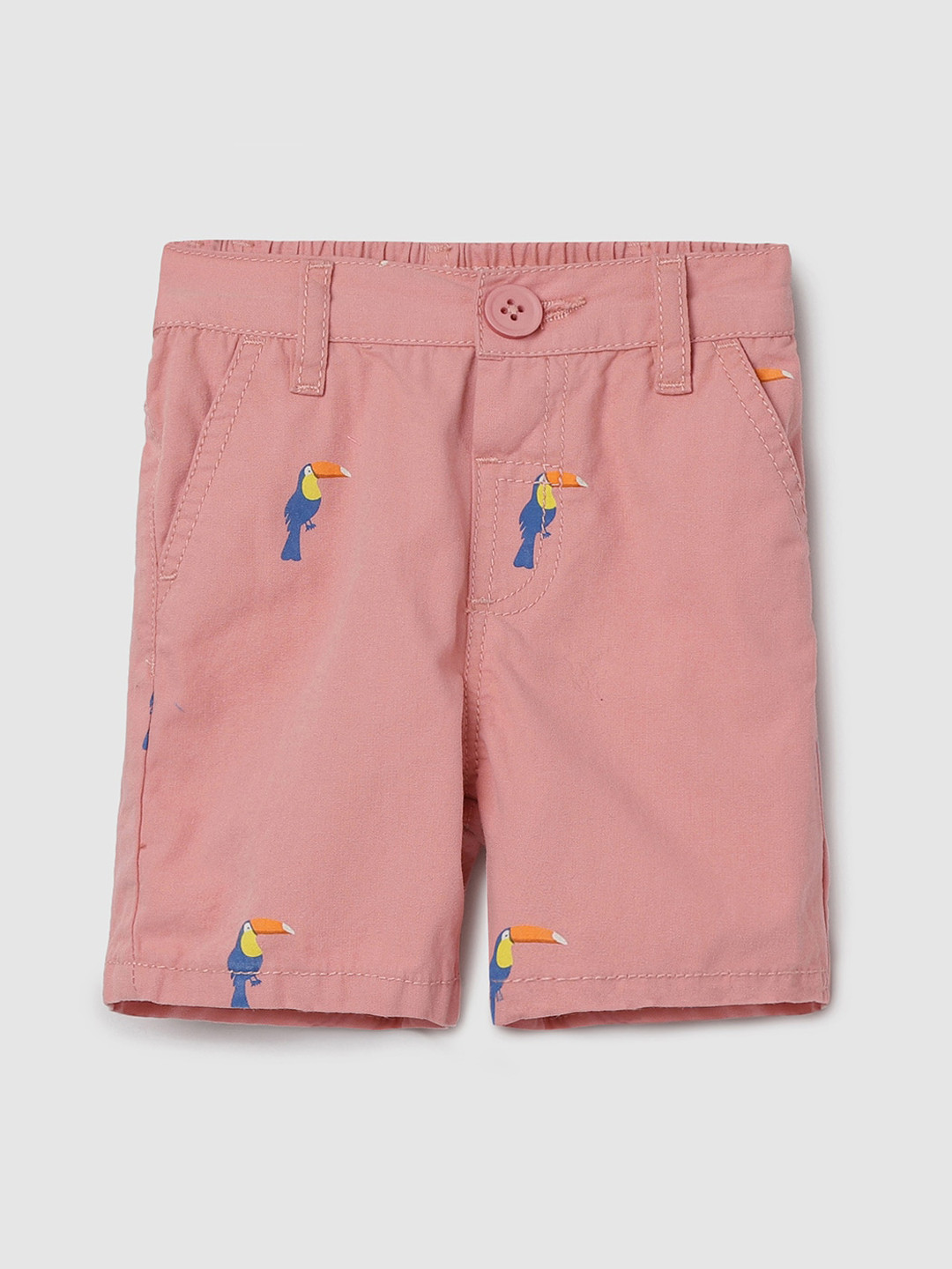

max Boys Conversational Printed Cotton Shorts, Coral