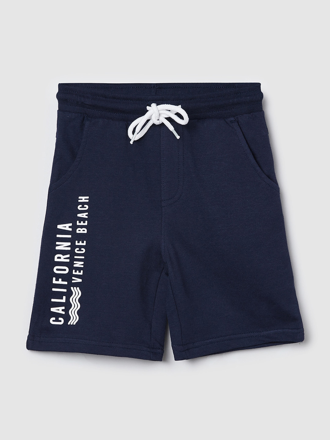 

max Boys Typography Printed Cotton Shorts, Blue