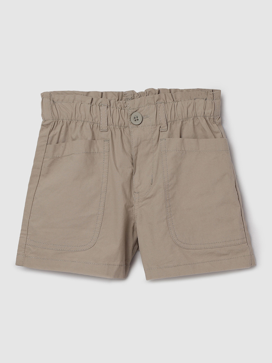

max Girls Mid Rise Regular Fit Cotton Shorts, Green