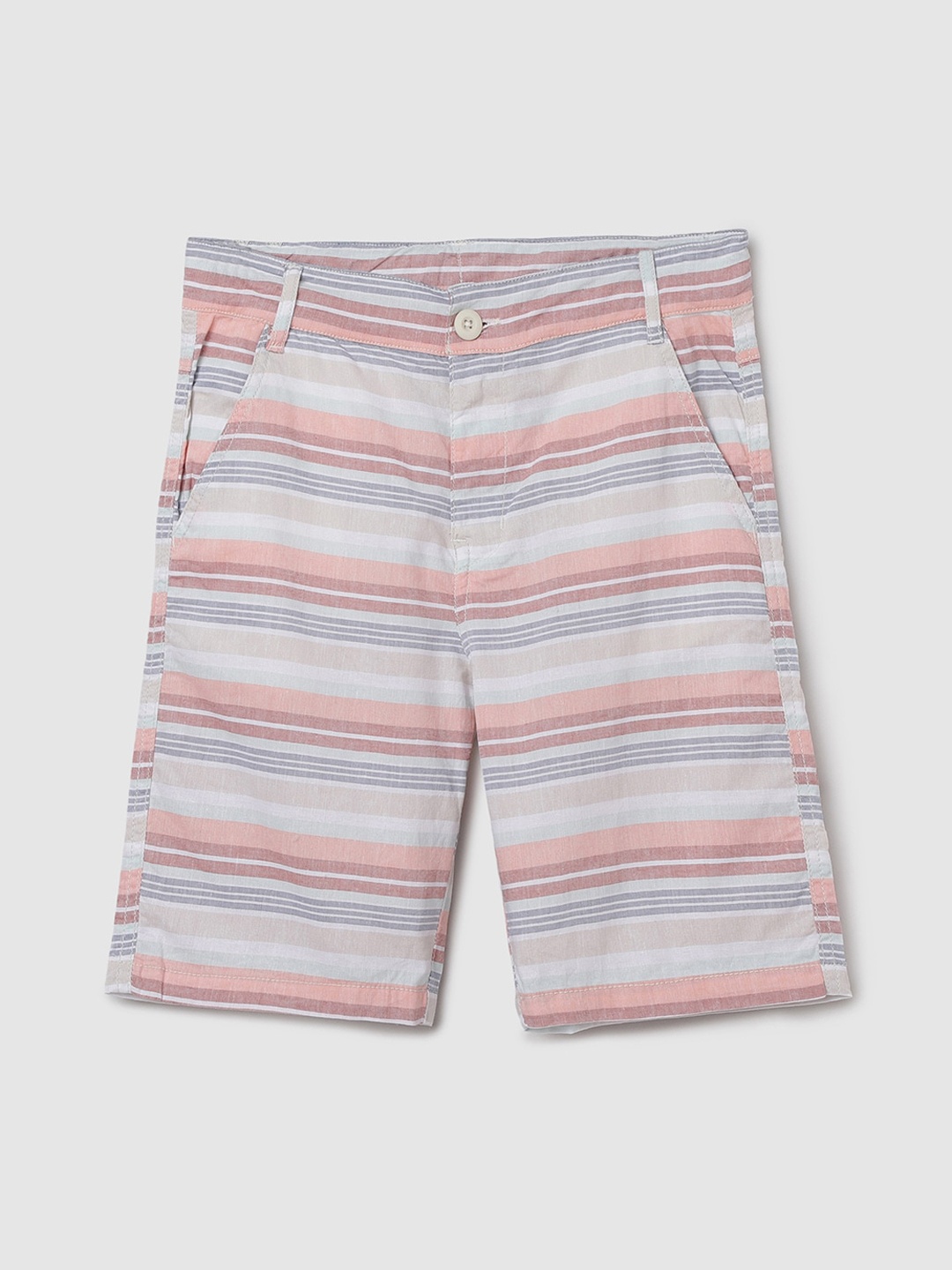 

max Boys Striped Pure Cotton Shorts, Maroon
