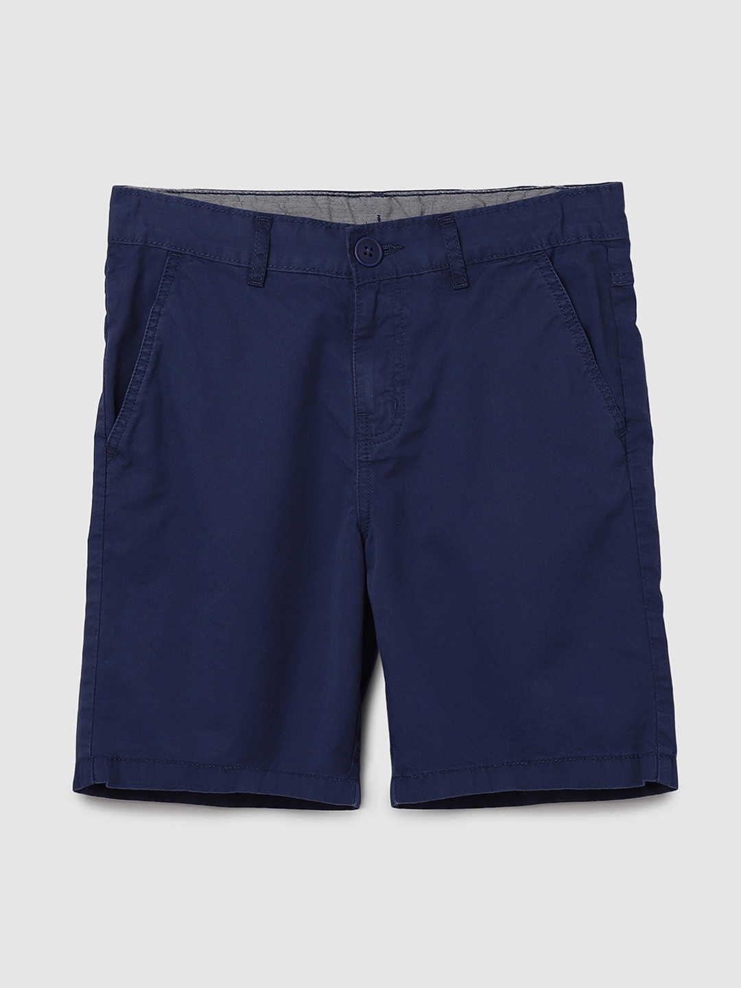 

max Boys Mid Rise Regular Fit Cotton Shorts, Navy blue
