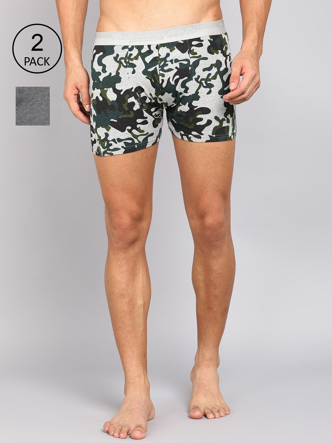 

Roadster Men Pack of 2 Printed Cotton Trunk RDST-TRN-124-2PPC10, Grey