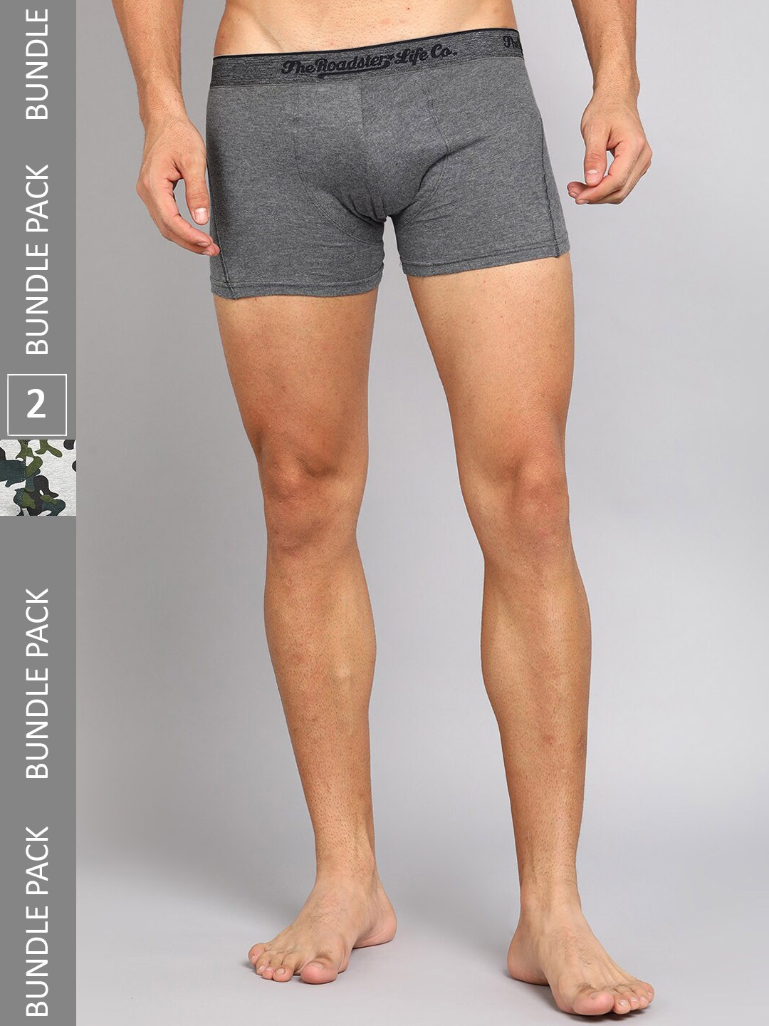 

Roadster Men Grey printed and solid combo Trunk