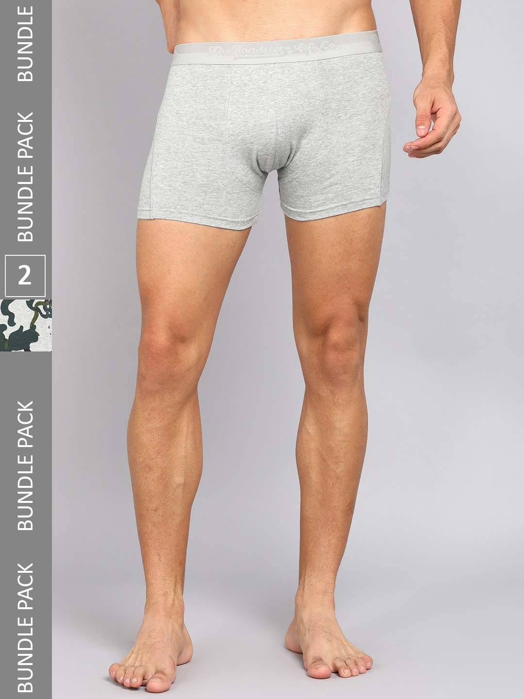 

Roadster Men Pack Of 2 Self-Design Cotton Trunks, Grey