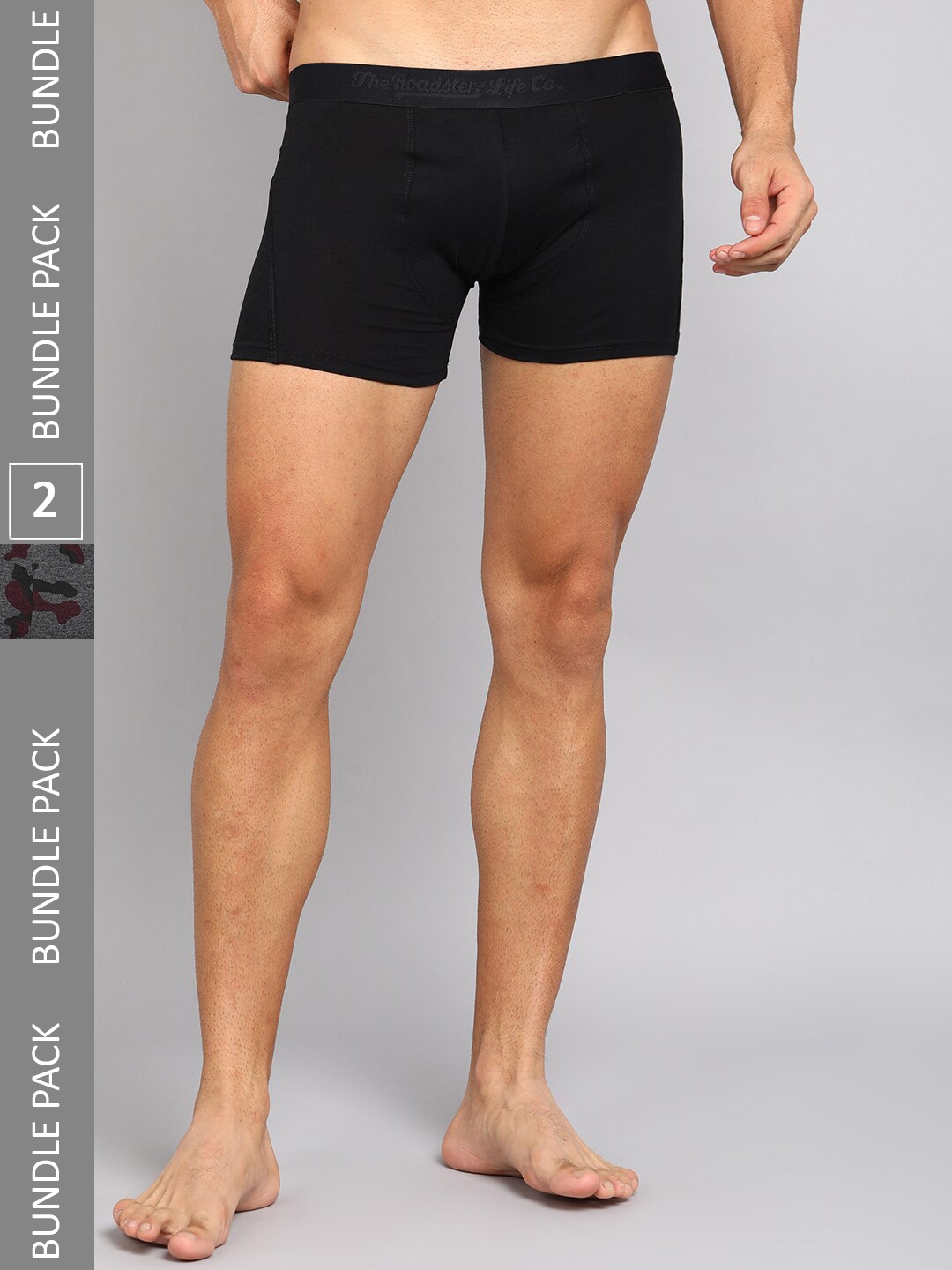 

Roadster Men Pack Of 2 Cotton Trunks, Black