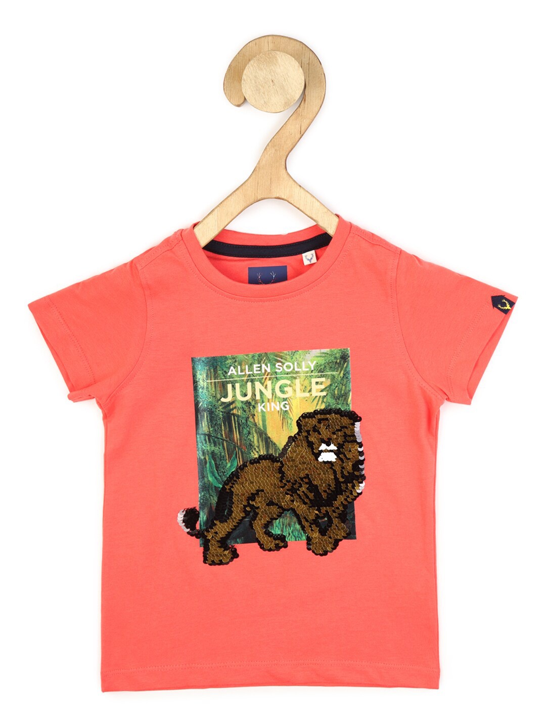 

Allen Solly Junior Boys Peach-Coloured Printed T-shirt