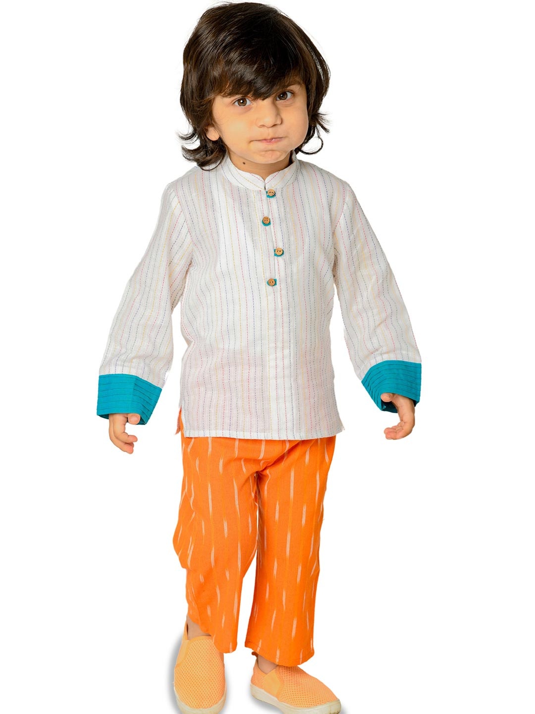 

Tiny Bunnies Boys Kurta & Trouser Pure Cotton Clothing Set, White