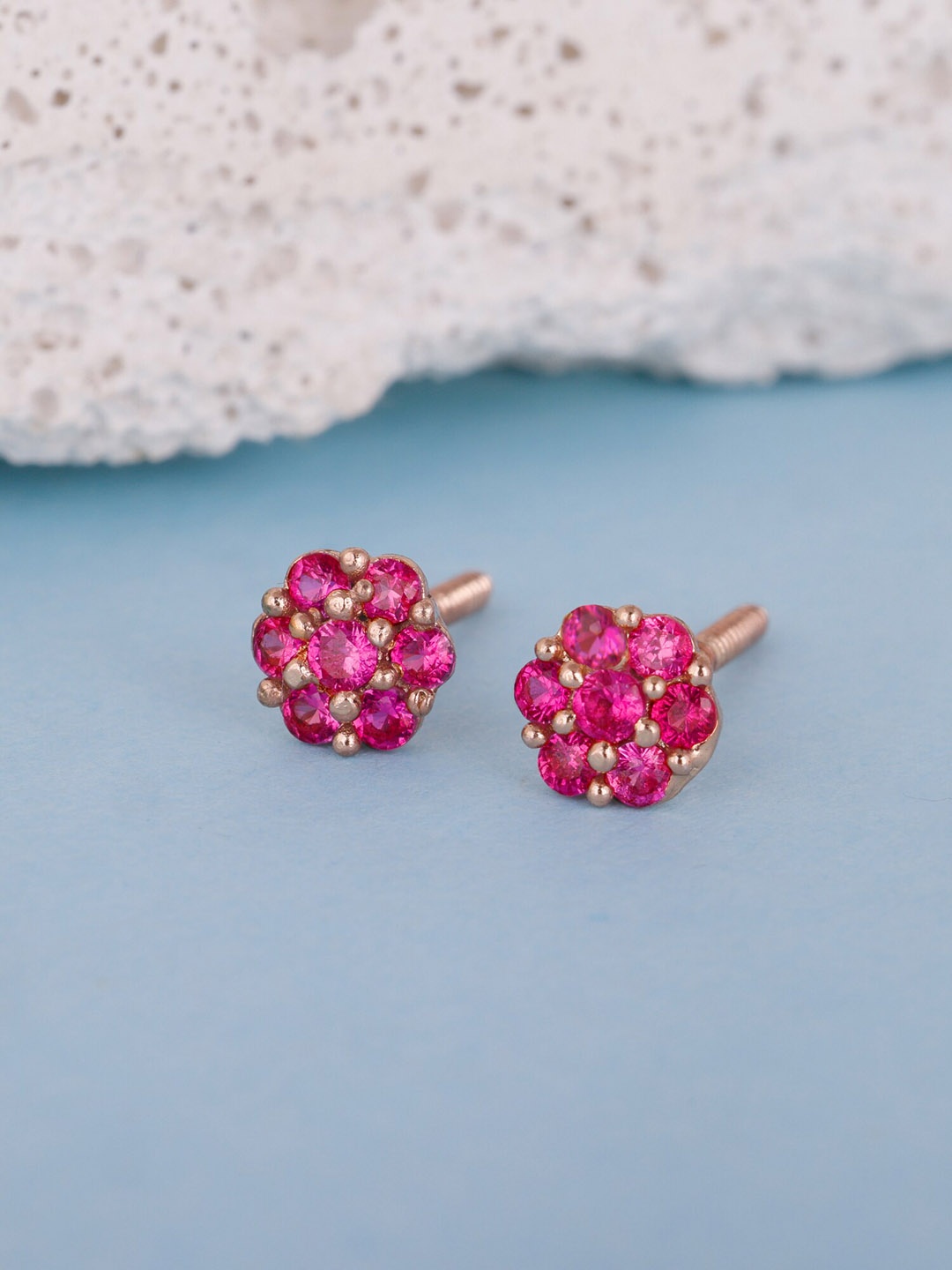 

GIVA Sterling Silver Flower Stud Earrings, Rose gold