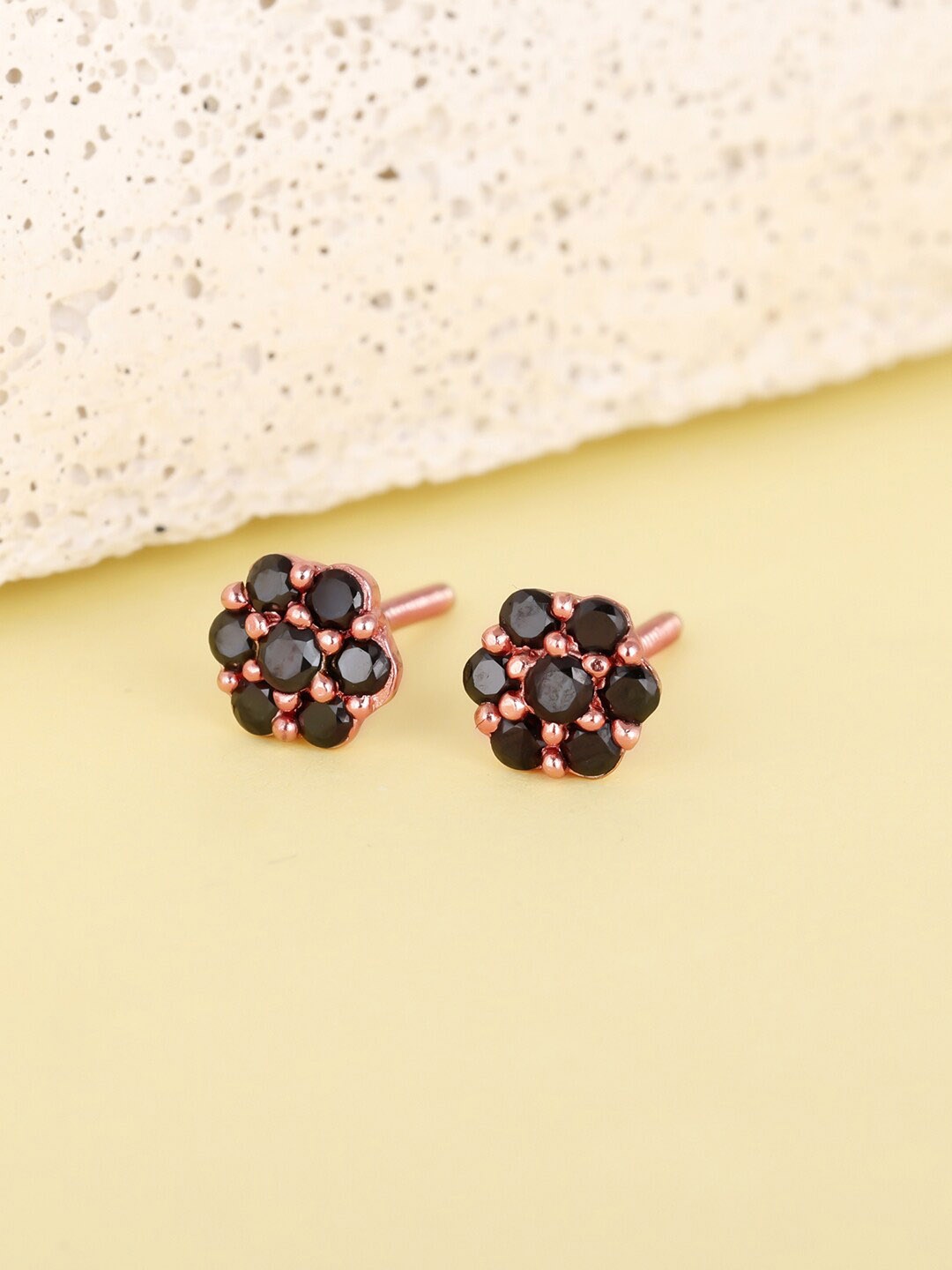 

GIVA Sterling Silver Contemporary Studs Earrings, Rose gold