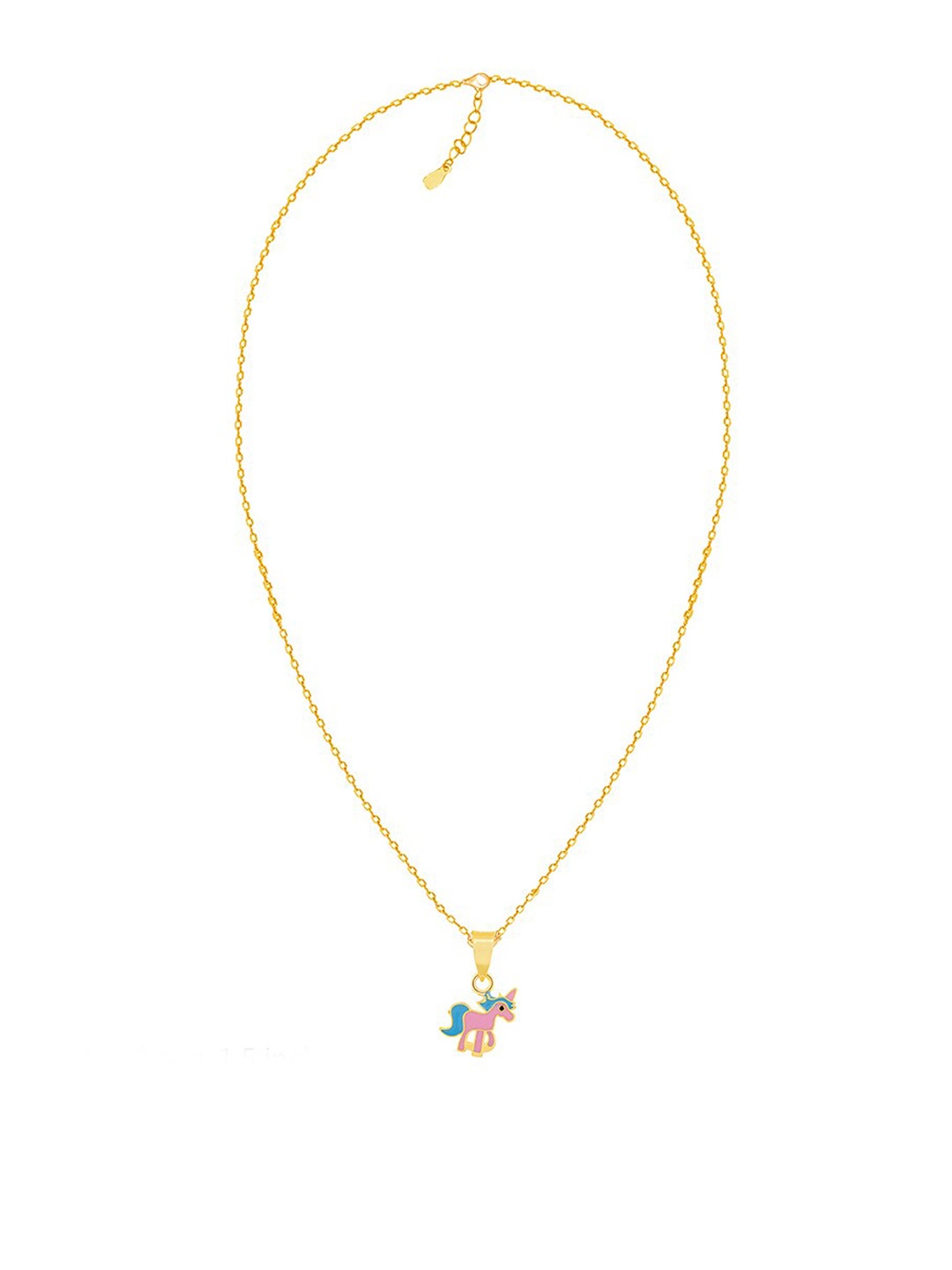 

GIVA 925 Silver Golden Pie Unicorn Kids Pendant with Link Chain, Gold