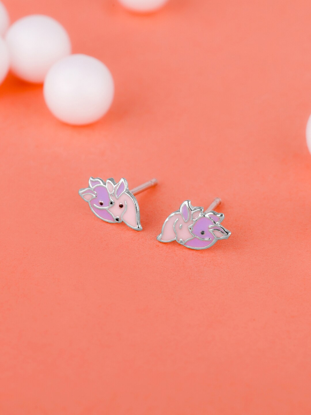 

GIVA Girls Sterling Silver Deer Love Contemporary Studs Earrings