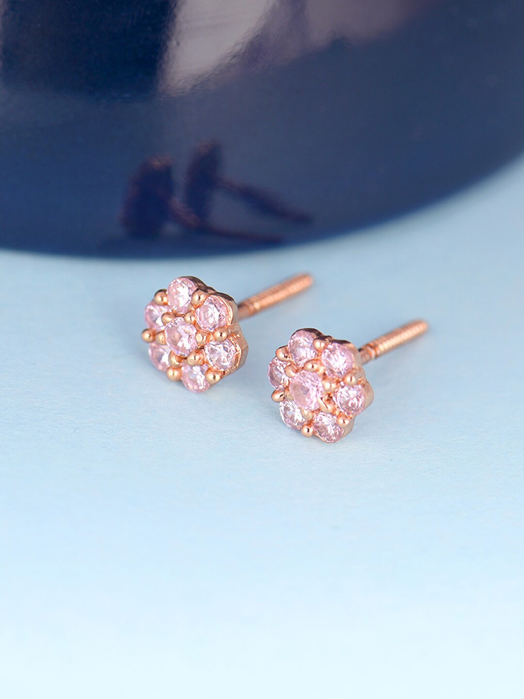 

GIVA Women Big Flower Stud Contemporary Studs Earrings, Rose gold