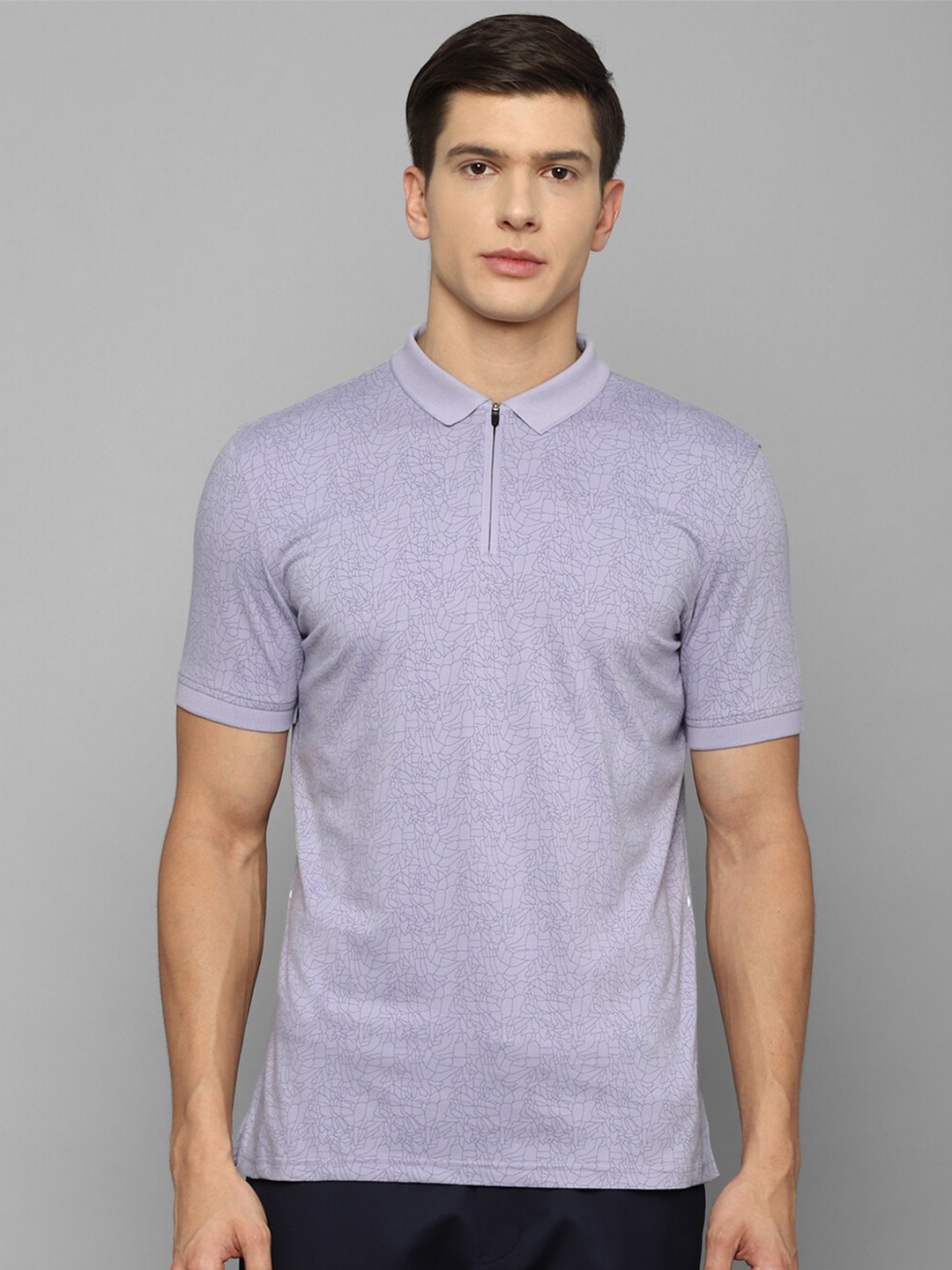 

Louis Philippe Sport Men Purple Printed Polo Collar Slim Fit Cotton T-shirt