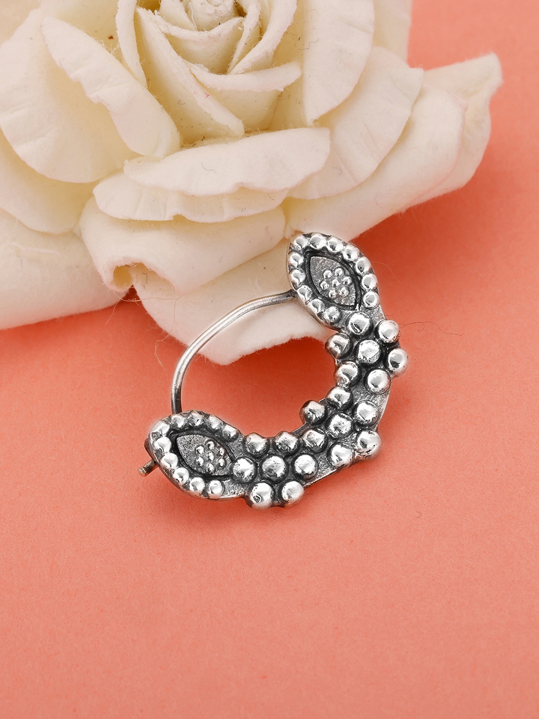 

GIVA Oxidised Silver-Plated Beaded Nosepin