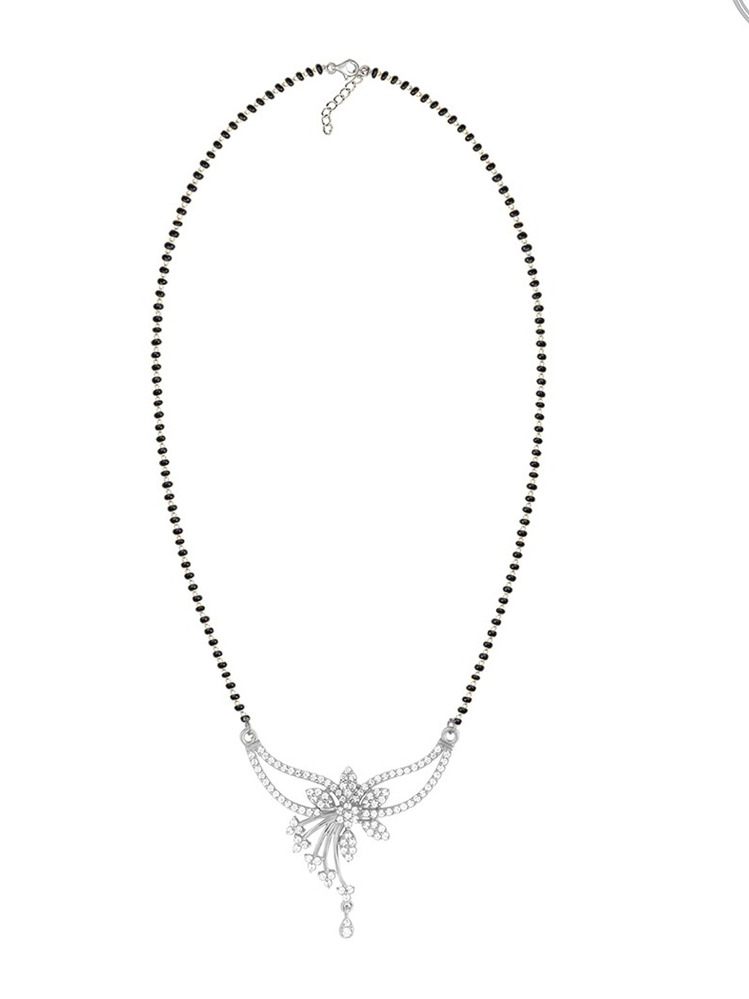 

GIVA 925 Sterling Silver Artificial Stones Studded and Black Beads Mangalsutra