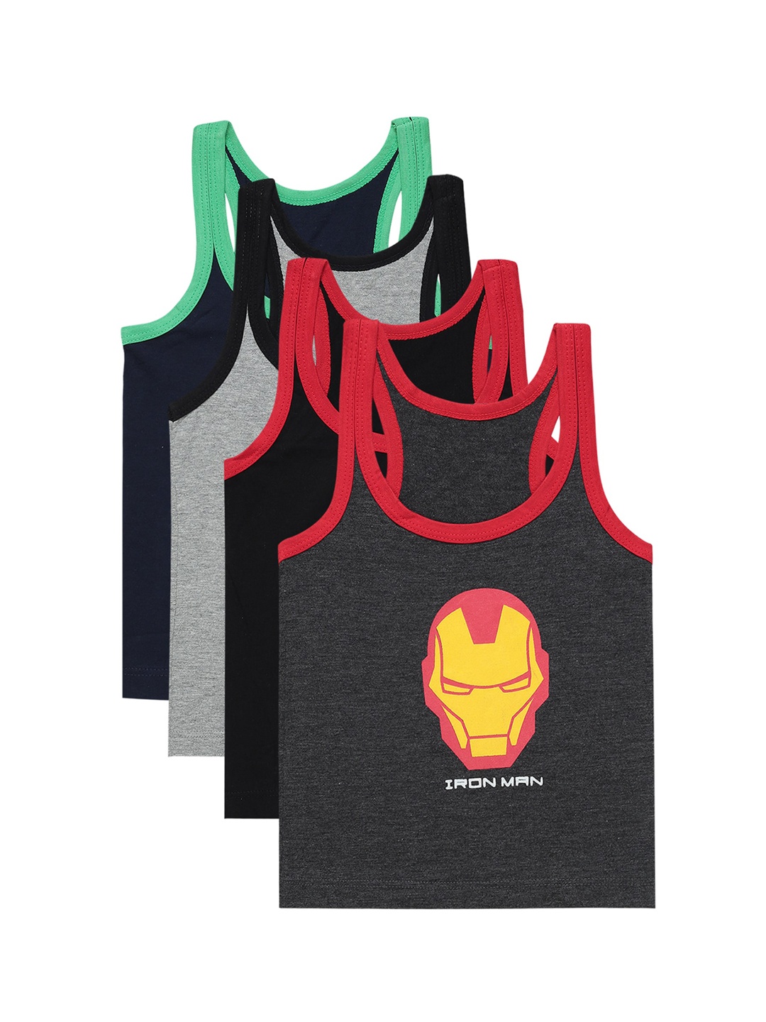 

Bodycare Boys Pack Of 4 Avengers Print Assorted Cotton Innerwear Basic Vests