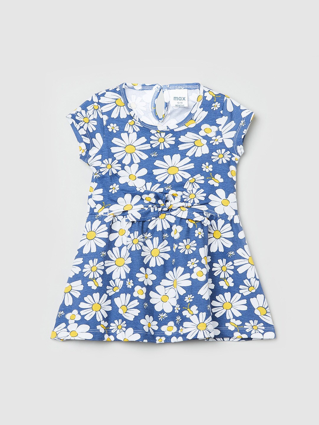 

max Floral Cotton A-Line Dress, Blue