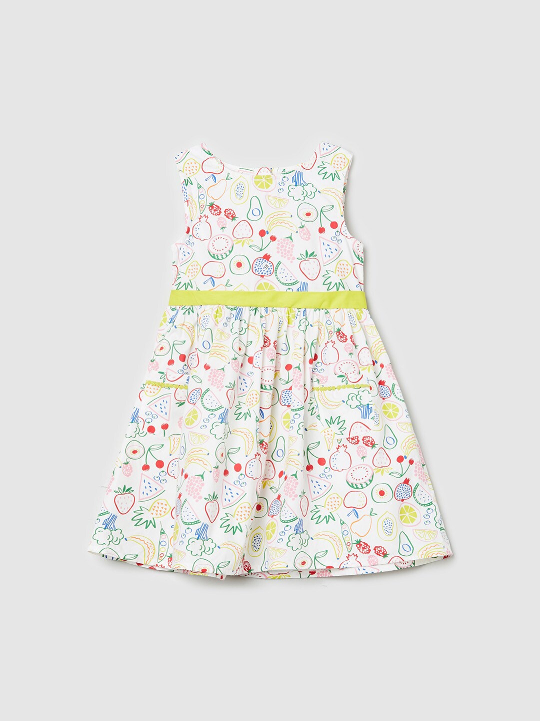 

max Floral Cotton Dress, Cream