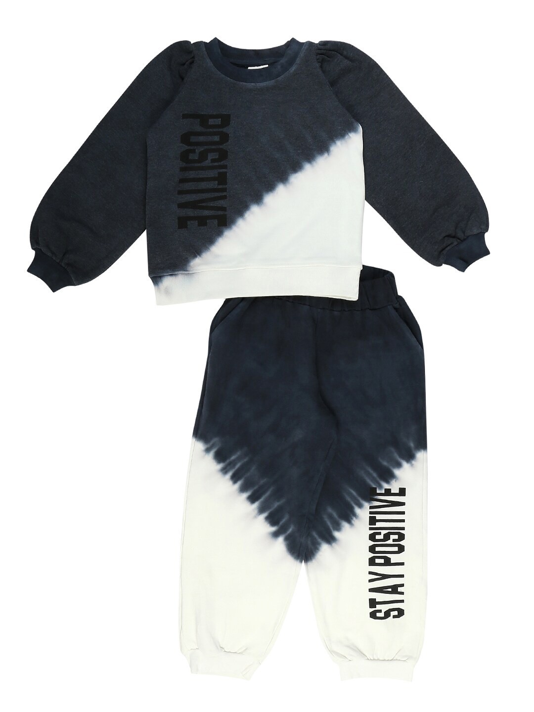 

RAINE AND JAINE Girls Dyed Cotton T-shirt with Pyjamas, Navy blue