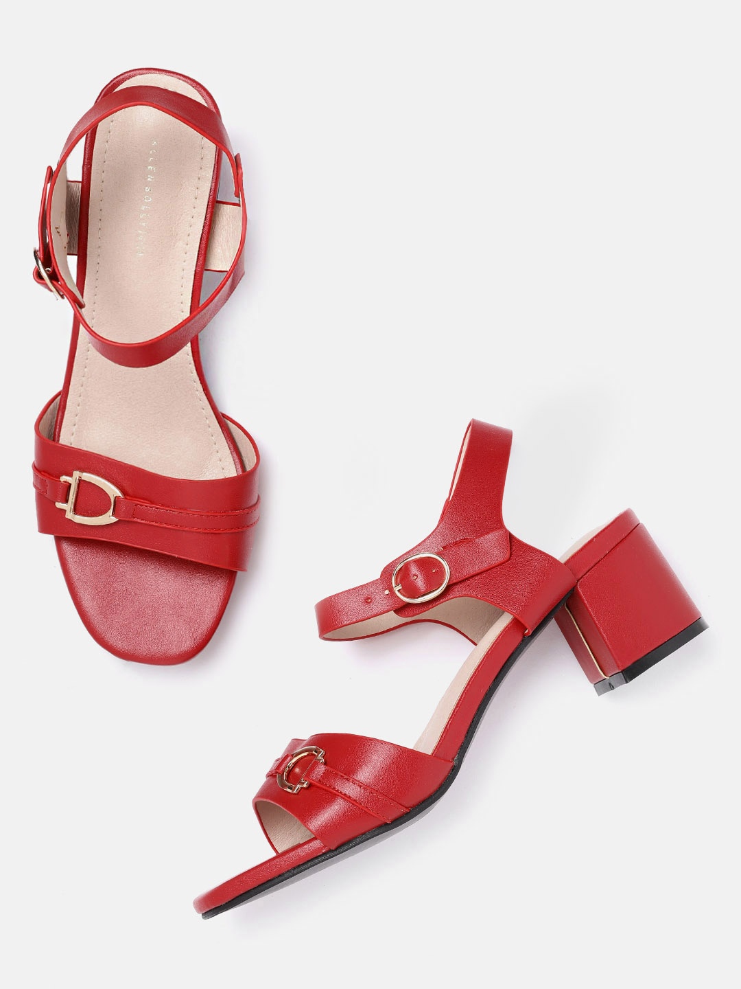 

Allen Solly Red Solid Block Heels with Buckles