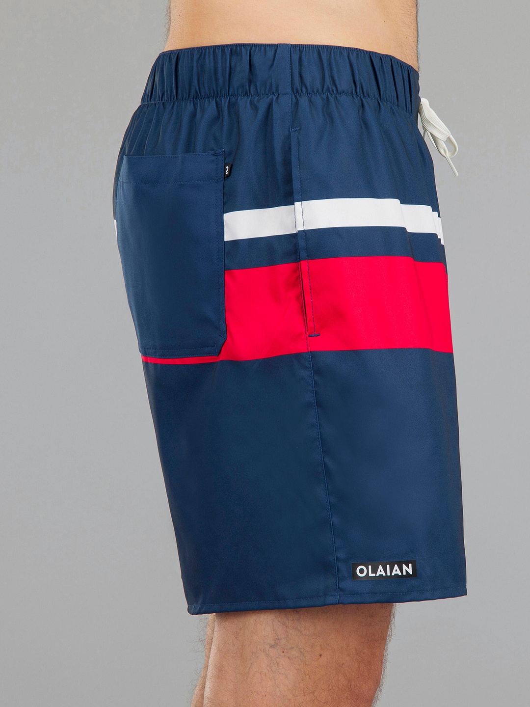 

OLAIAN By Decathlon Men Striped Shorts, Blue