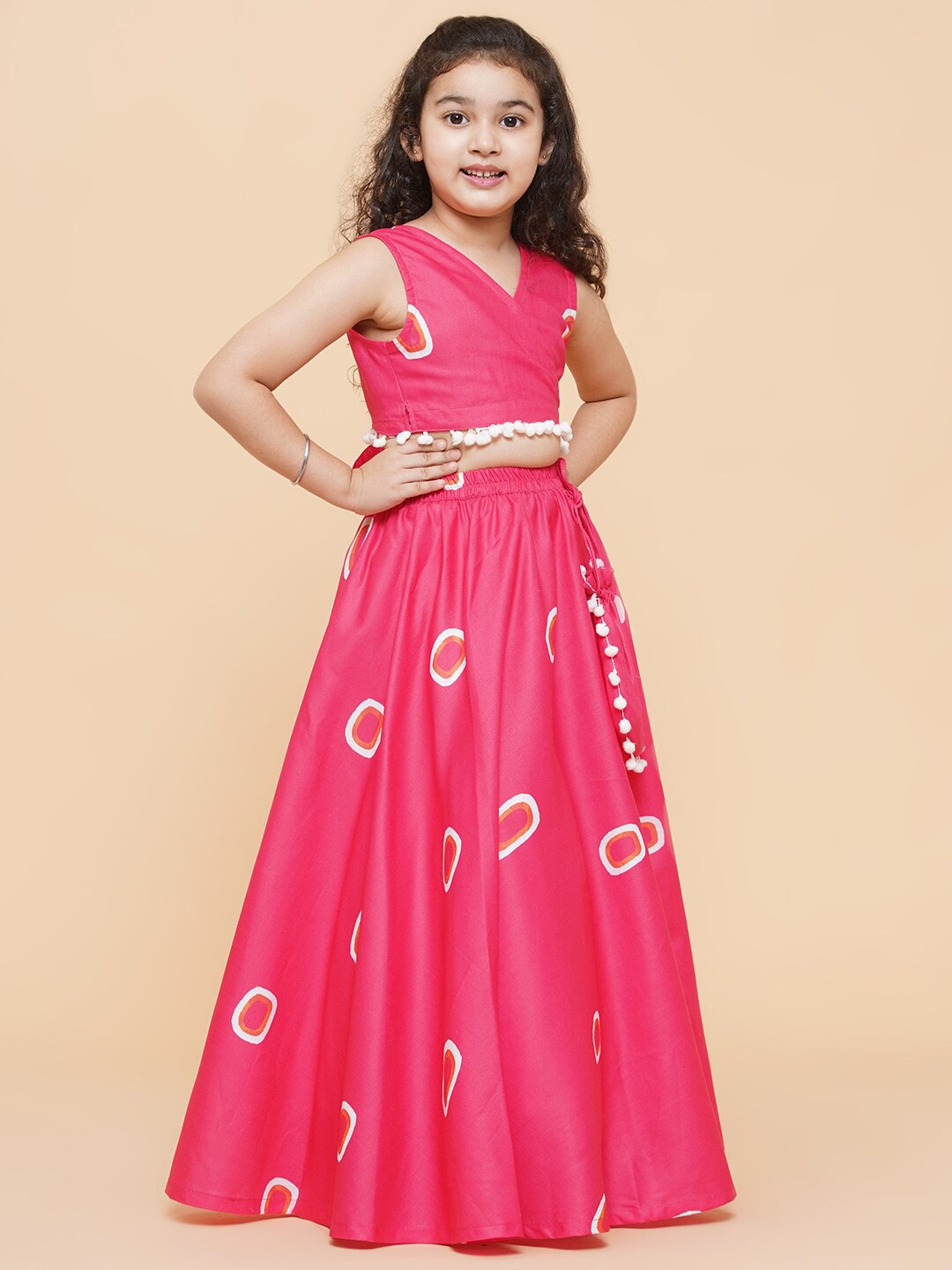 

Bitiya by Bhama GirlsPrinted Ready to Wear Lehenga & Blouse, Pink