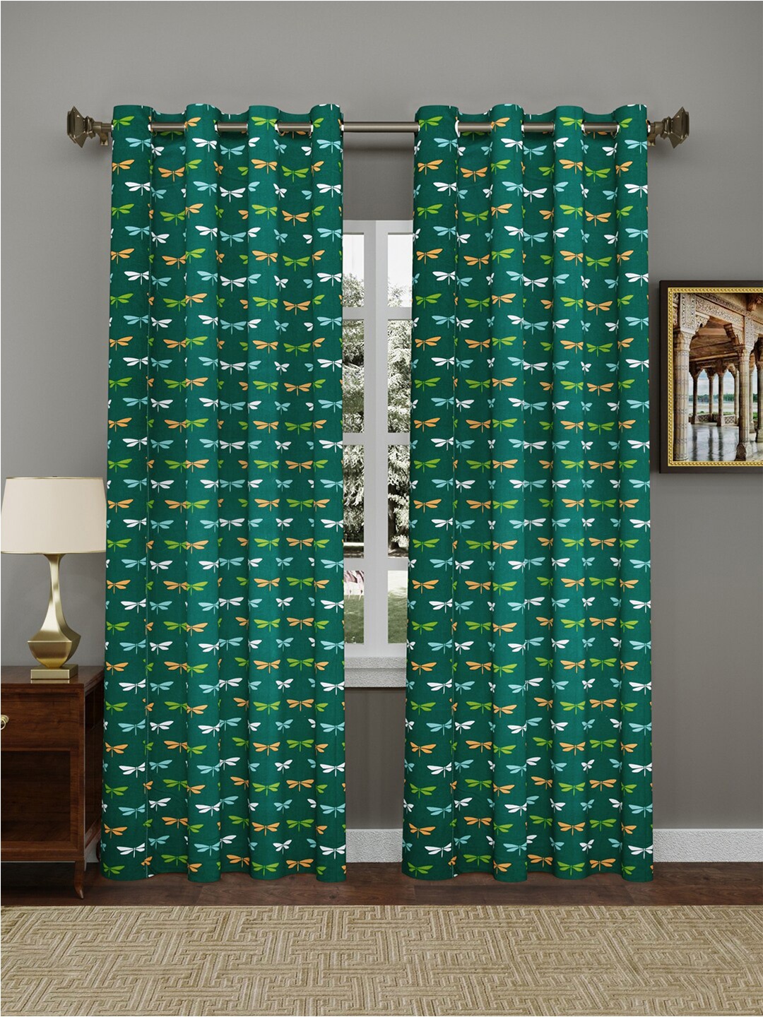 

Gulaab Jaipur Set of 2 Door Curtain, Green