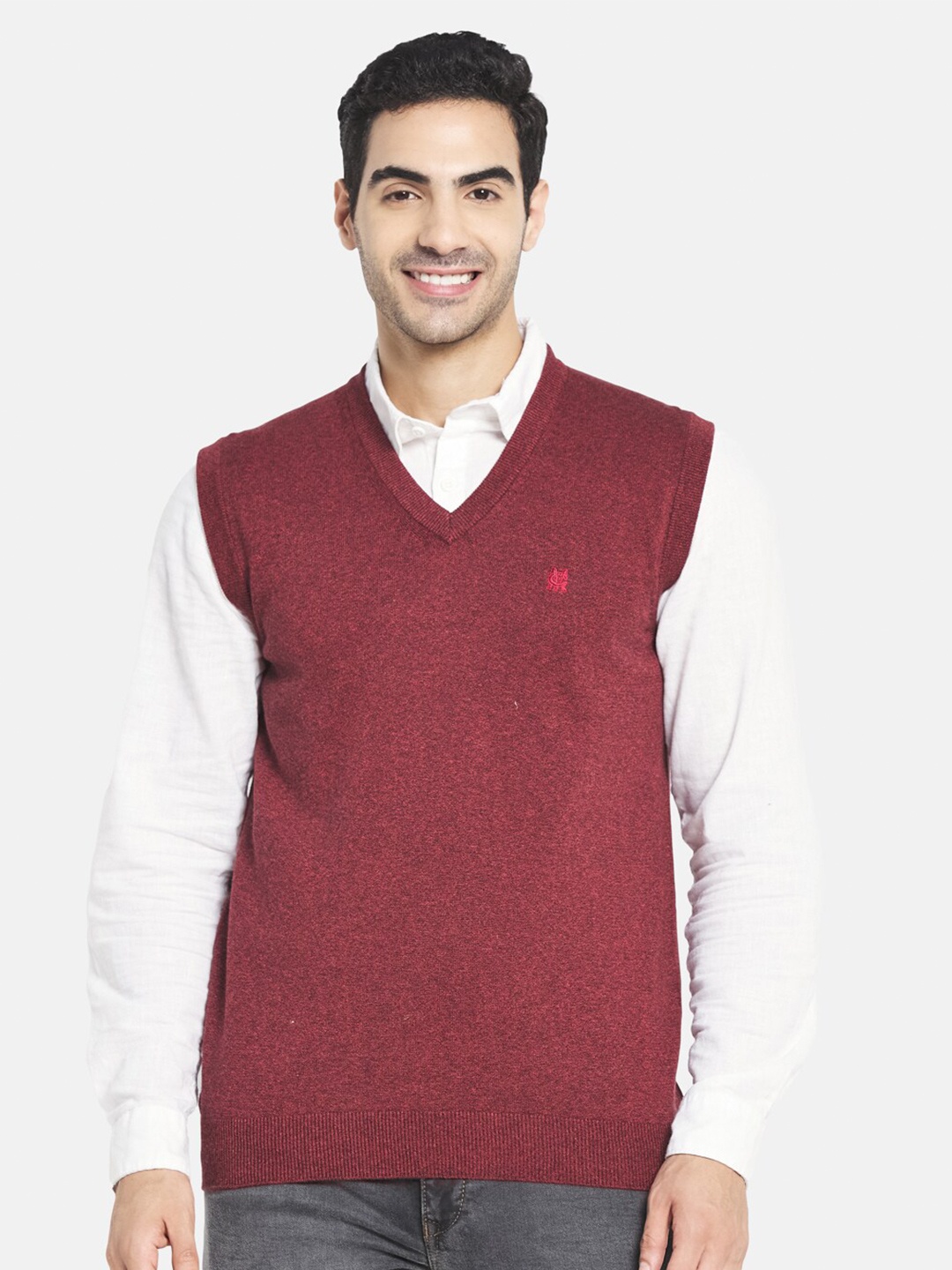 

Monte Carlo Men Red Cotton Sweater Vest