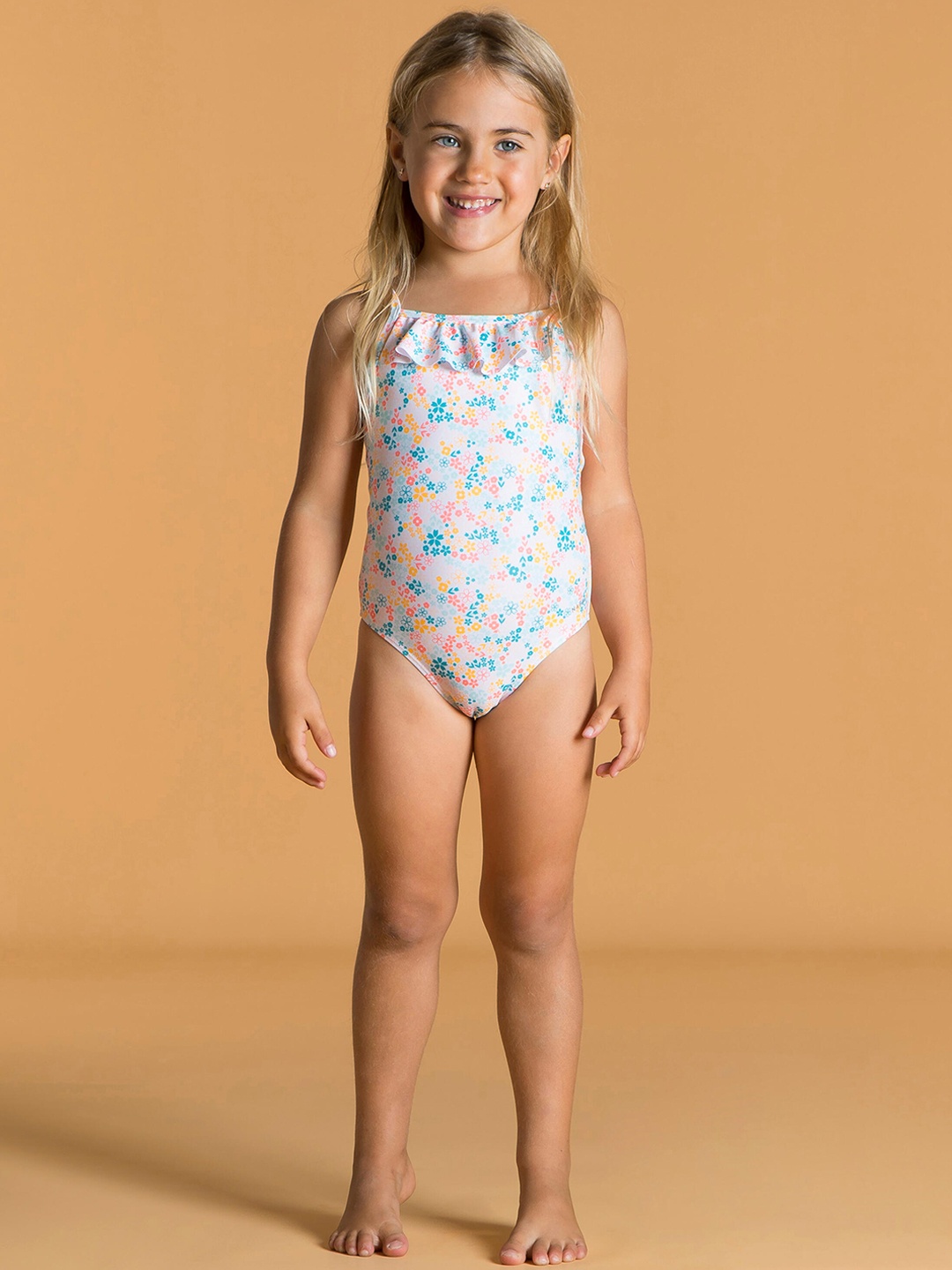 

Nabaiji By Decathlon Girls White Floral Printed Swimwear