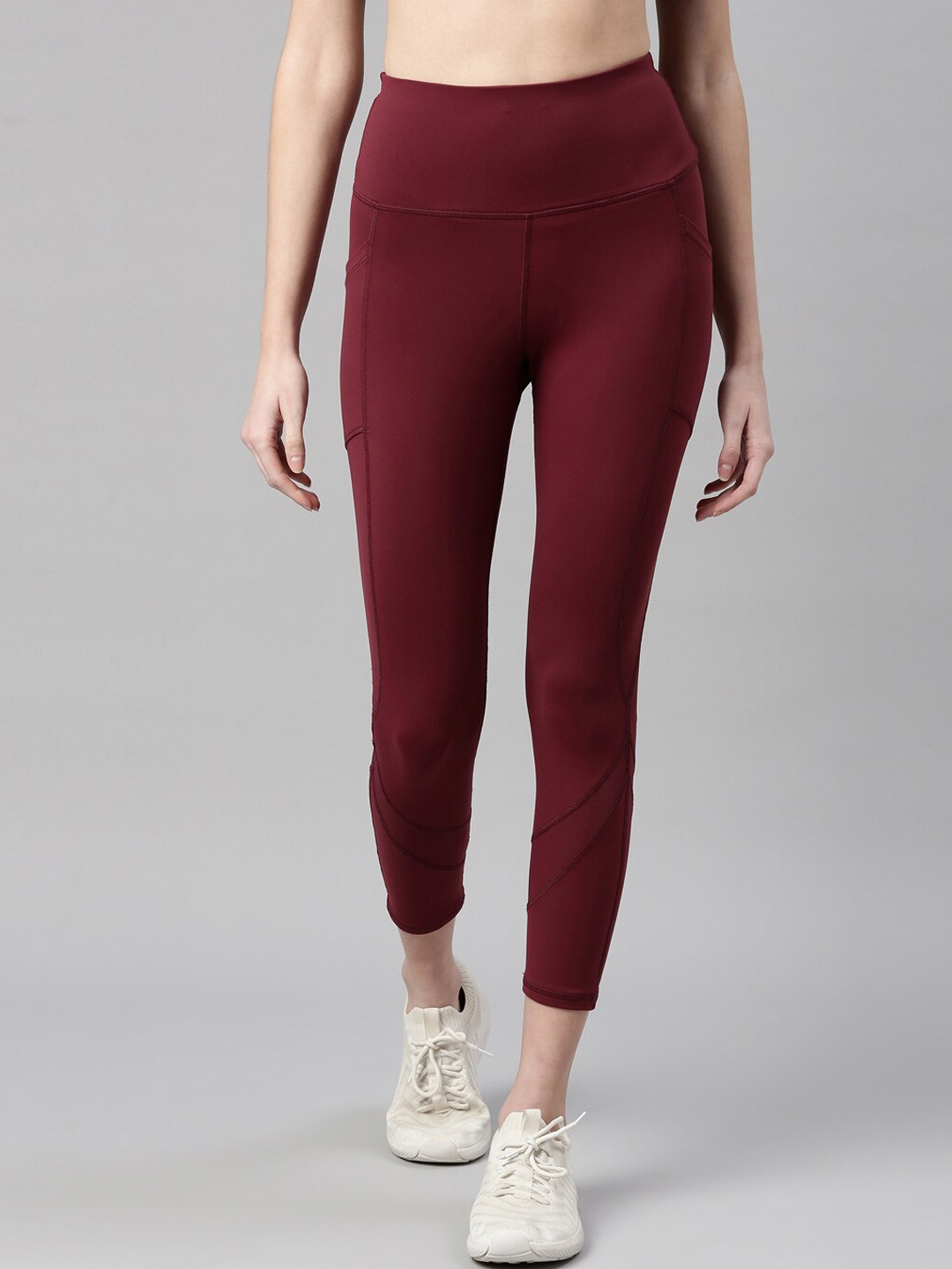 

Enamor Women High Waist Antimicrobial Dry Fit Training or Gym Tights, Maroon