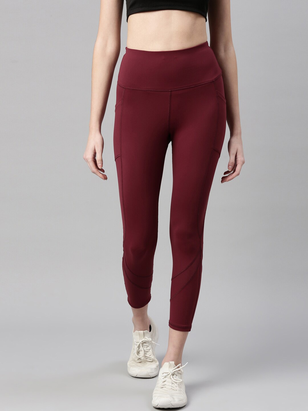 

Enamor Women Plus Size Maroon Dry Fit Antimicrobial 7/8th Workout Tights