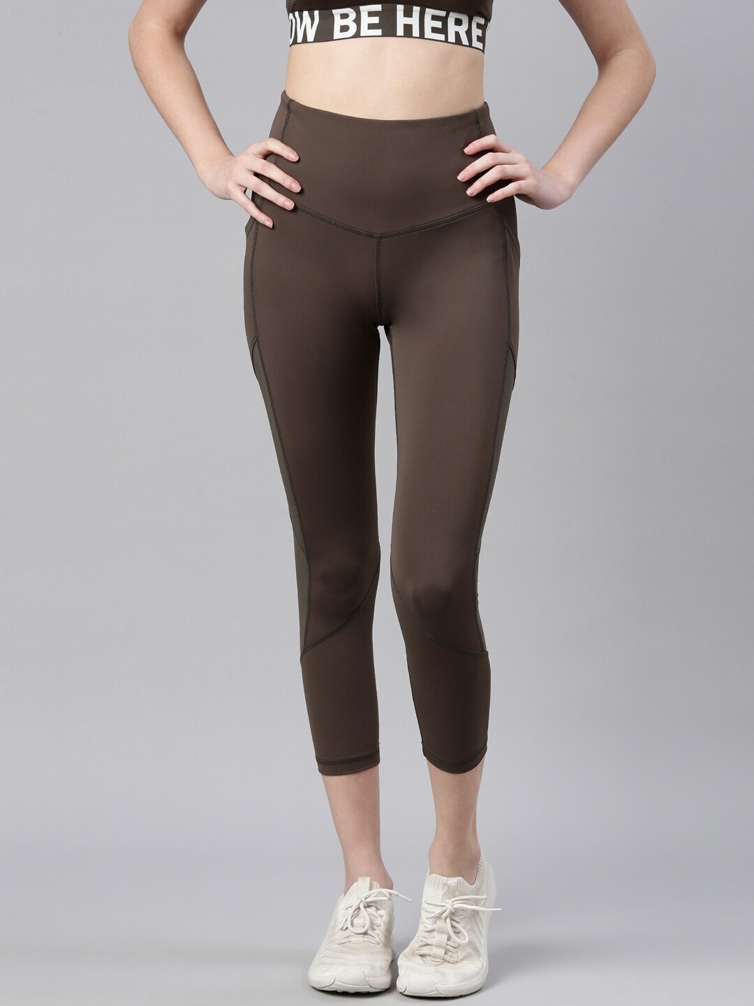

Enamor Women Dry Fit High-Waist Antimicrobial Sweat Wicking Active Balance Tights, Olive