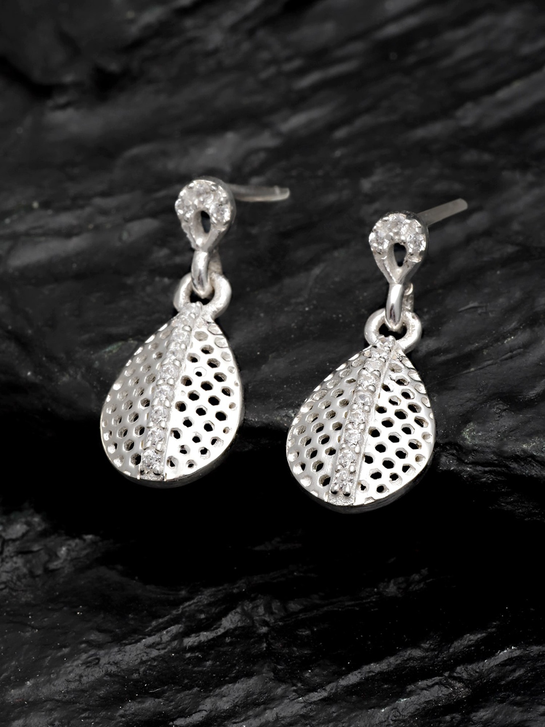 

KUNUZ Silver-Plated Classic Drop Earrings