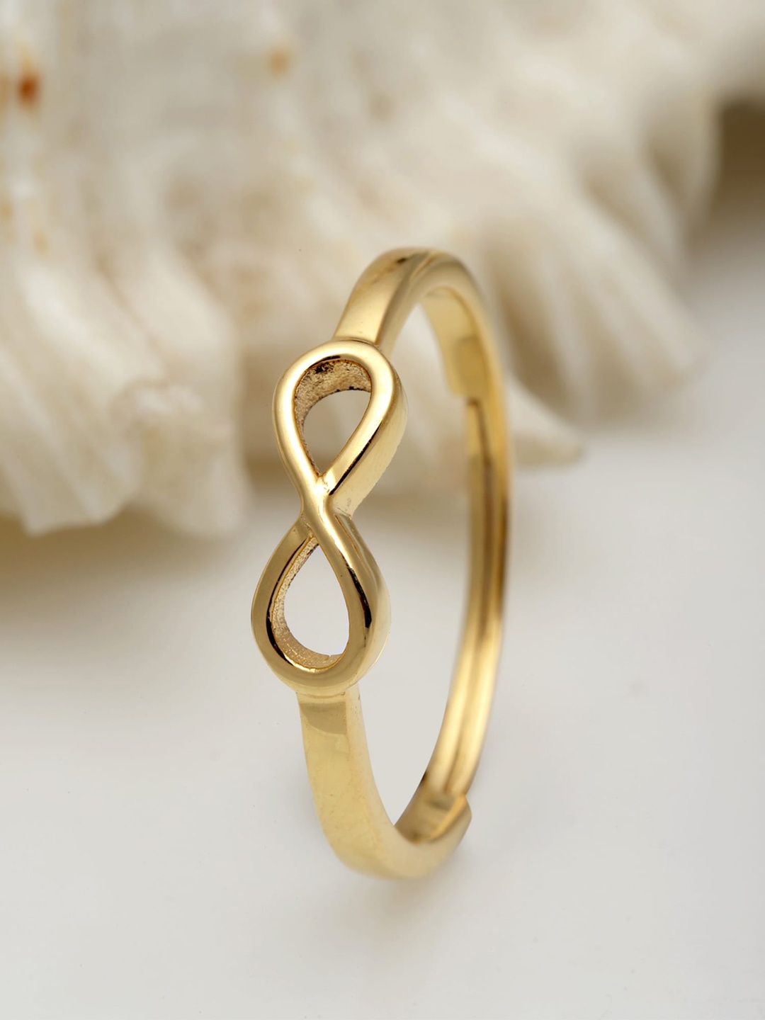 

KUNUZ Gold-Plated Infinity Loop Shape Finger Ring